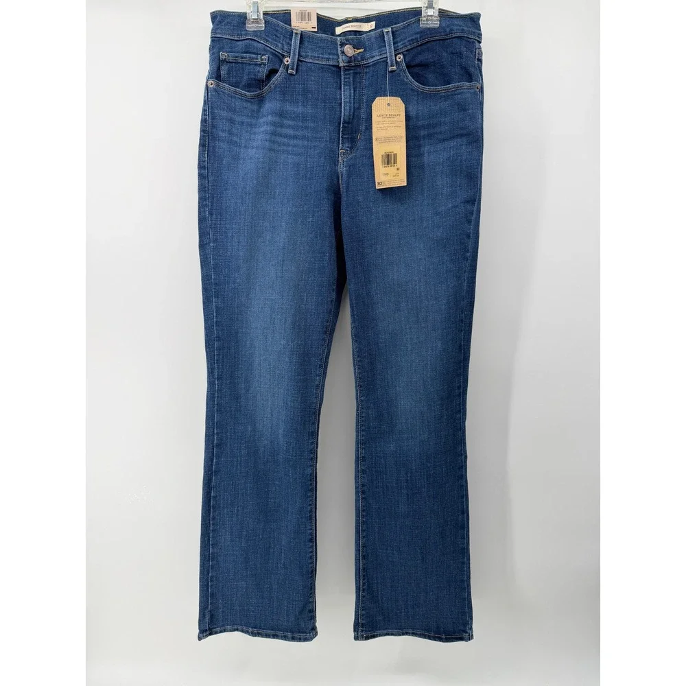 Levis Classic Bootcut Jeans Womens 12 Medium W31 L32 Hypersoft Blue Mid Rise NEW